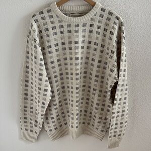 Munsingwear Neutrals Crewneck Sweater Geometric Vintage Vibes Large